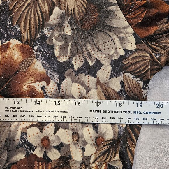 Dressbarn Womens M Floral Bell Sleeve Blouse multicolor Polyester dots Bohemian - Picture 4 of 12